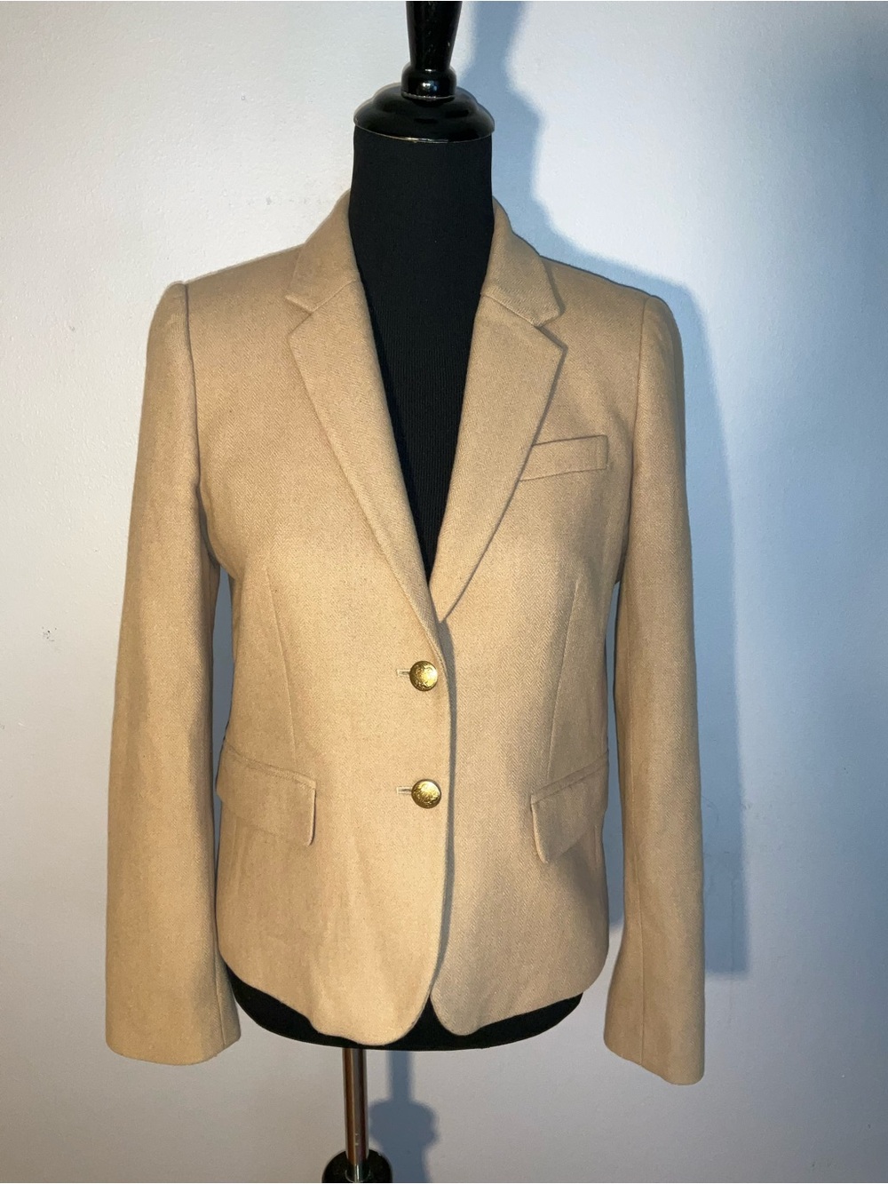 J. Crew Camel Wool Blend Two-Button Schoolboy Blazer